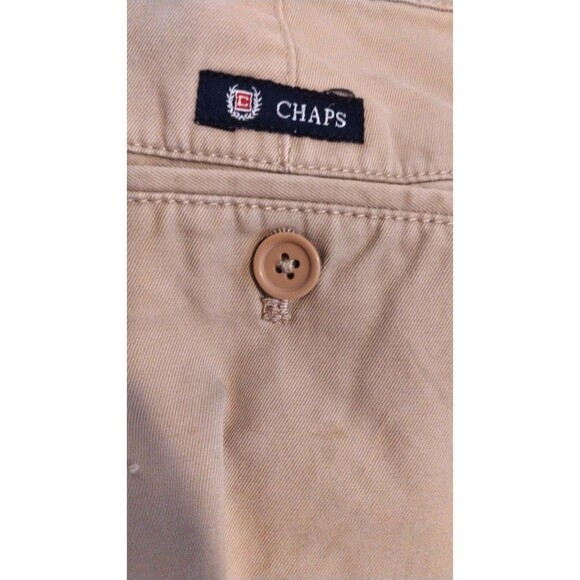Chaps Khaki Pants Mens 36x30 Relaxed Tapered Beige Casual Work Chino - Picture 7 of 9